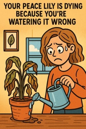 Your peace lily is dying because you're watering it wrong.