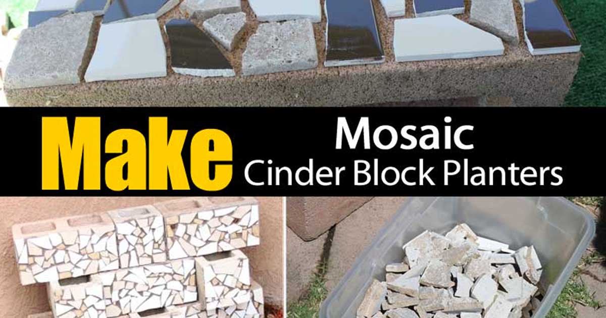 How To Make Mosaic Cinder Block Planters