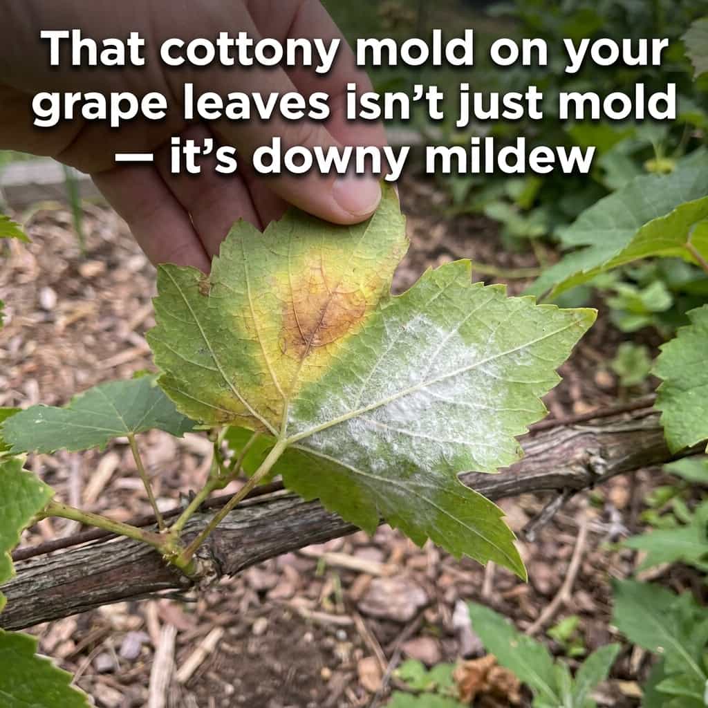 That cottony mold on your grape leaves isn't just mold - it's downy mildew