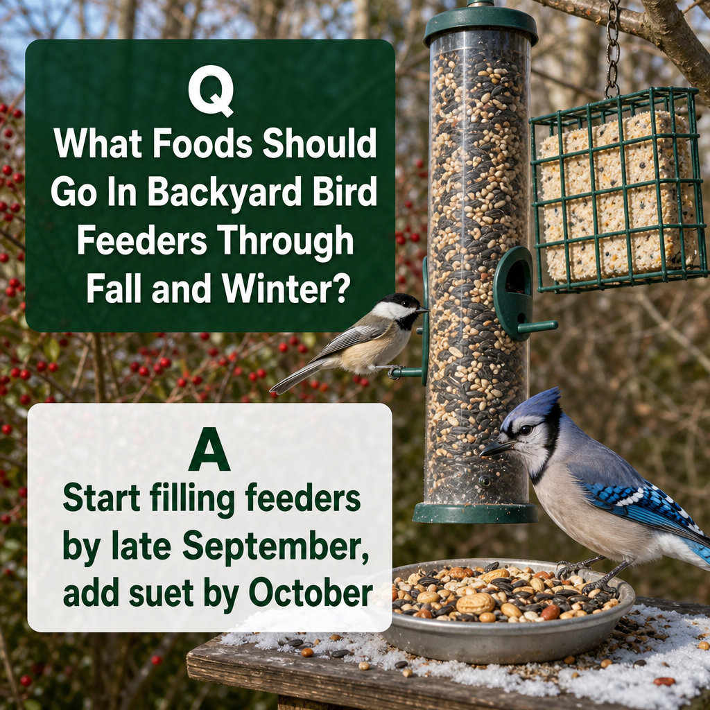 What Foods Should Go In Backyard Bird Feeders Through Fall and Winter?